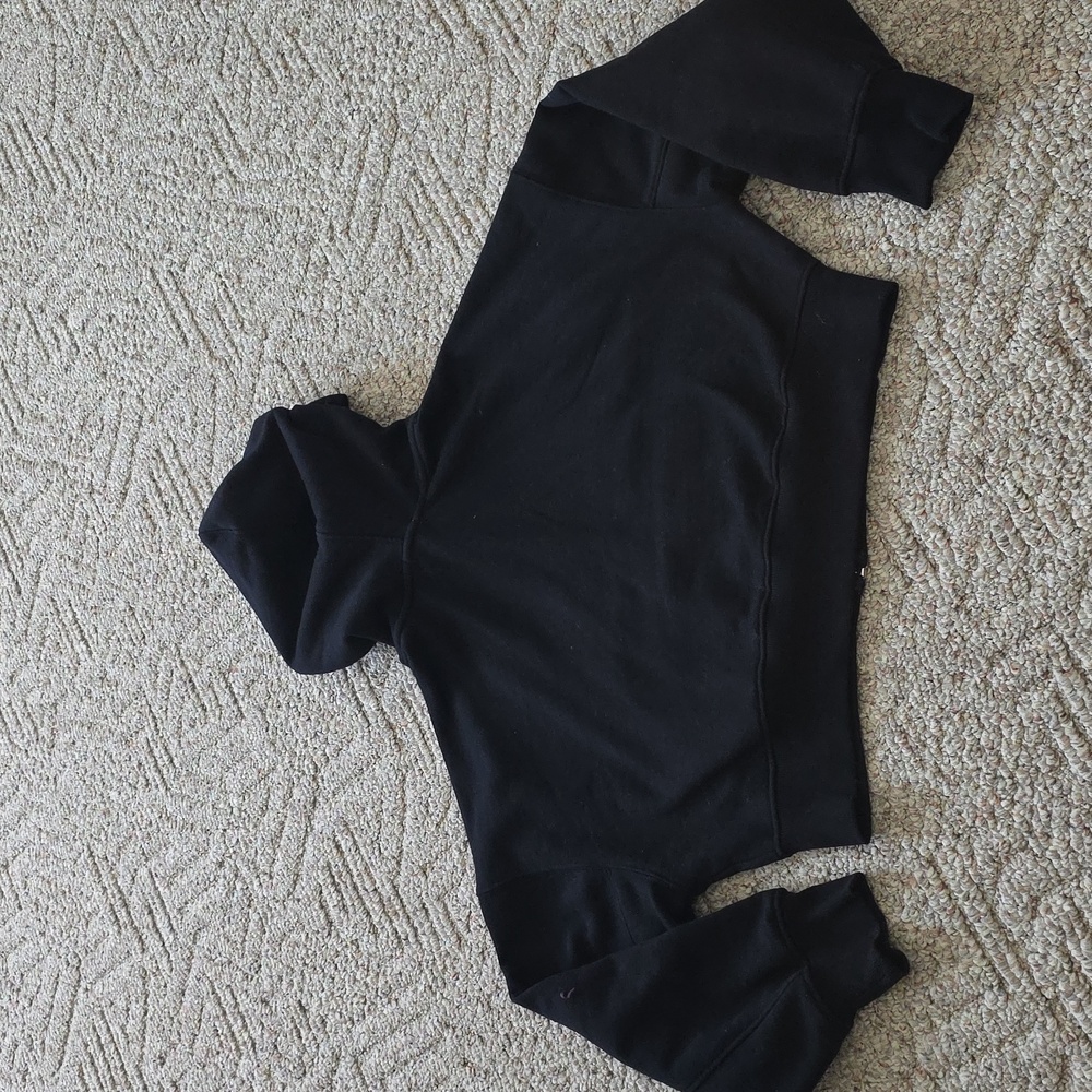 Garage Black Cropped Zip Hoodie Size Large - Picture 5 of 9